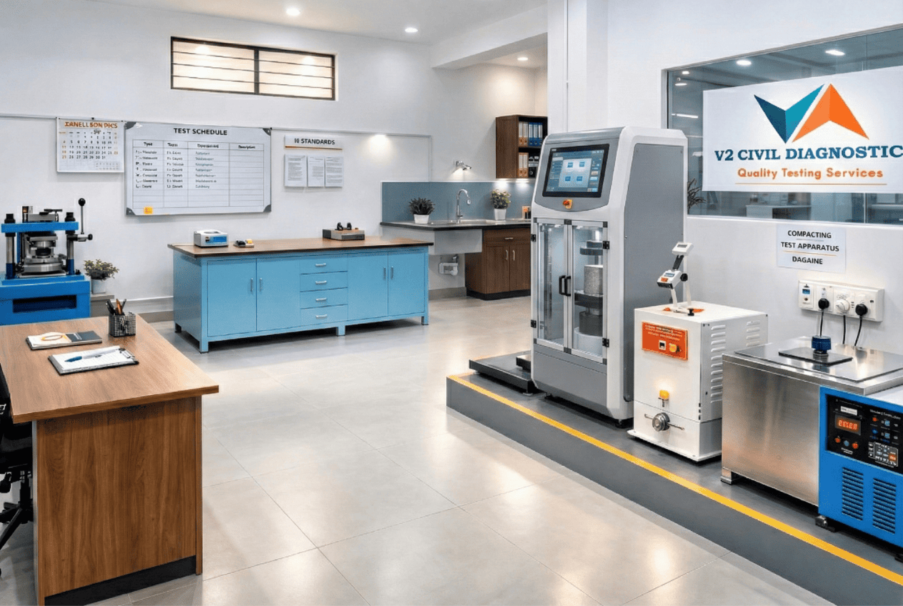 V2 Civil Diagnostics Laboratory Facility in Bengaluru - NABL Accredited Testing Lab