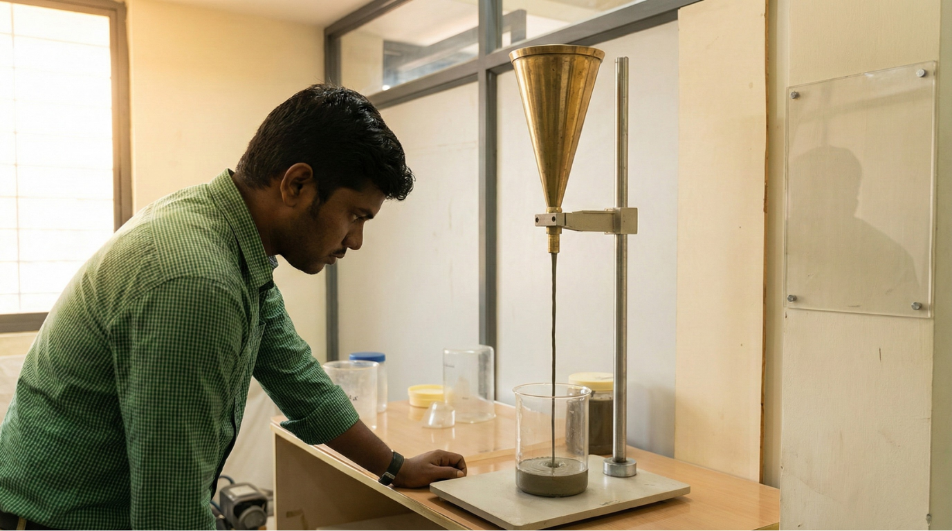 Admixture performance testing on concrete workability and strength in Bengaluru