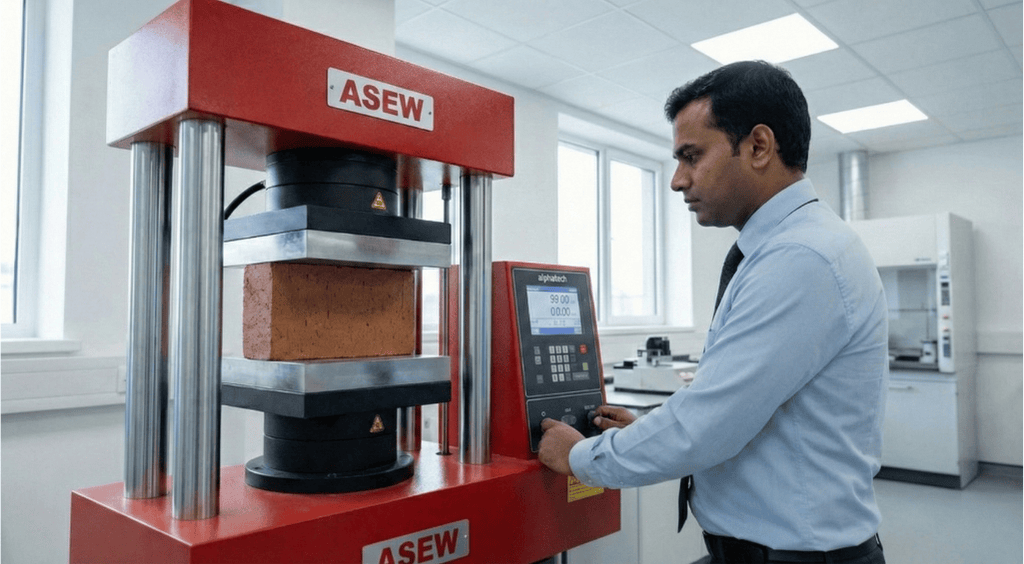 Brick Compressive Strength Testing Machine - IS 3495 Part 1 Compression Test