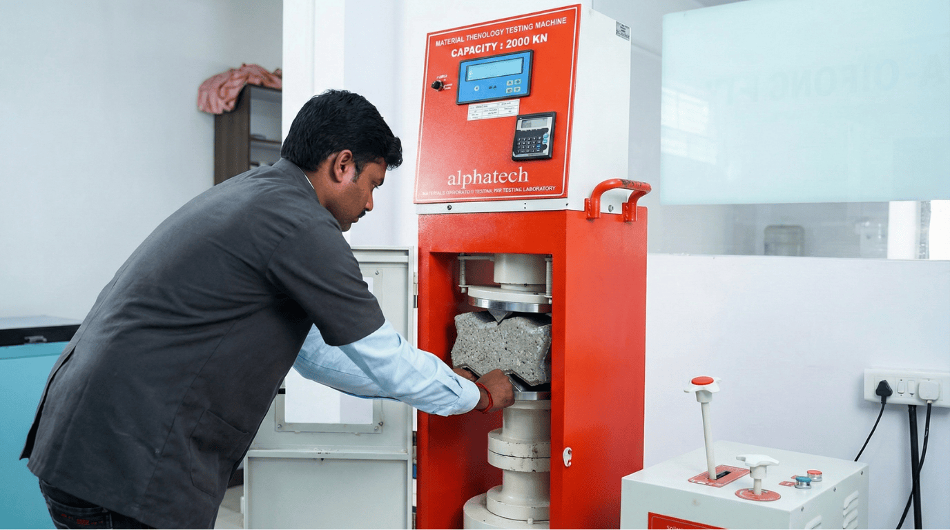 Paver Block Testing Equipment - IS 15658 Quality Testing for Interlocking Pavers